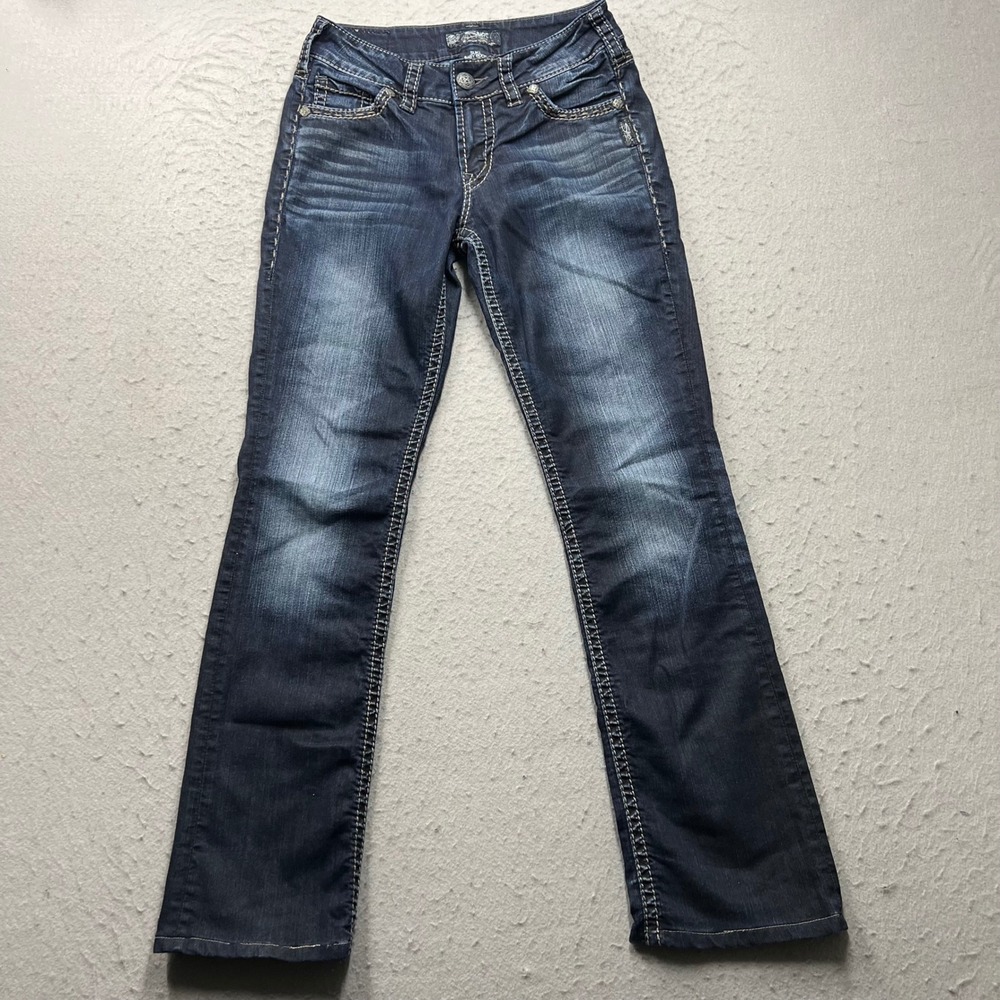 Silver Jeans Co Suki Baby Boot Dark Wash Curvy Jeans W27 L33 L9616SSR428